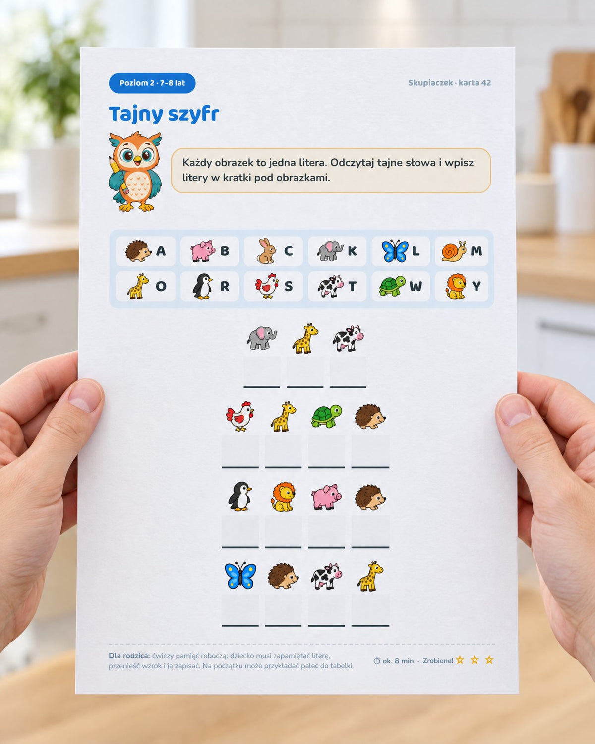 Wydrukowana karta Tajny szyfr w dłoniach