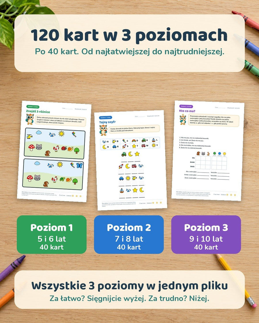 120 kart w 3 poziomach